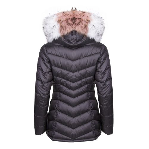 Womens Black/Tri Pink B203.1 Mid Length Padded Coat 30950 by Froccella from Hurleys