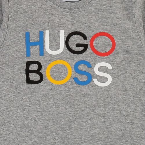 Toddler Grey Marl Colour Logo L/s T Shirt 45594 by BOSS from Hurleys