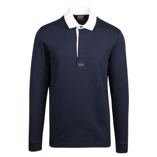 Mens Navy Rugby Collar L/s Polo Shirt 76765 by Paul And Shark from Hurleys