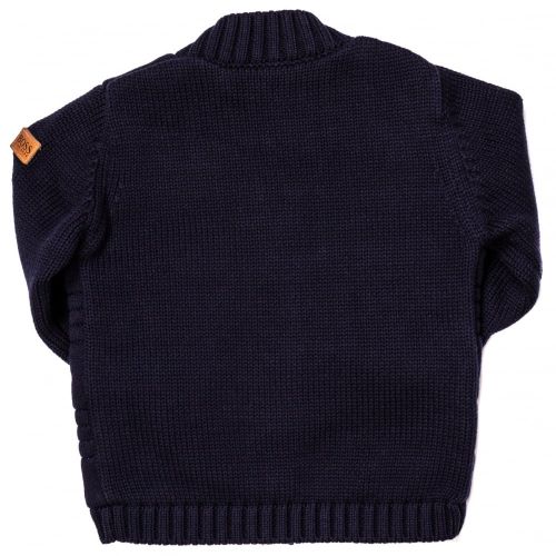 Baby Navy Zip Knitted Cardigan 65347 by BOSS from Hurleys