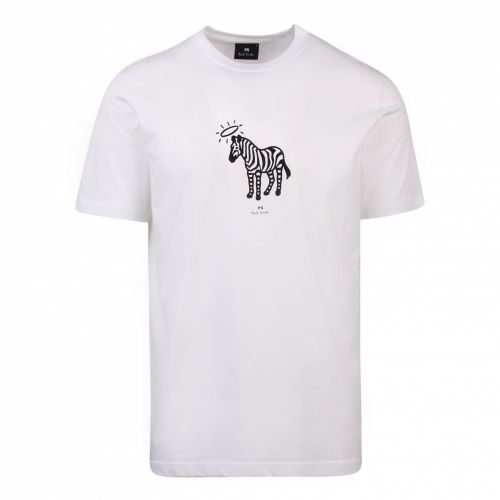 Mens White Halo Zebra S/s T Shirt 56752 by PS Paul Smith from Hurleys
