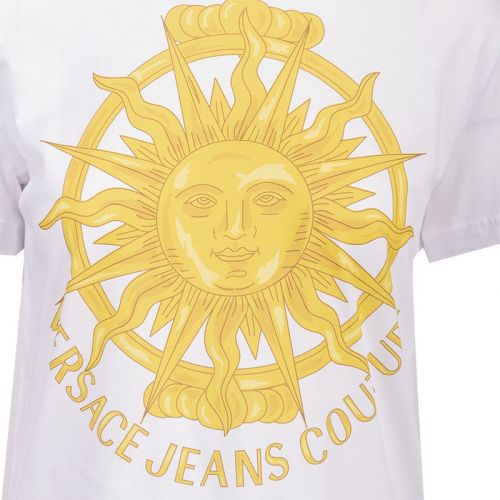 Womens White/Gold Sunflower Garland Regular Fit S/s T Shirt 101165 by Versace Jeans Couture from Hurleys