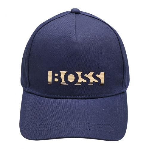 Boys Navy Gold Branded Cap 101820 by BOSS from Hurleys