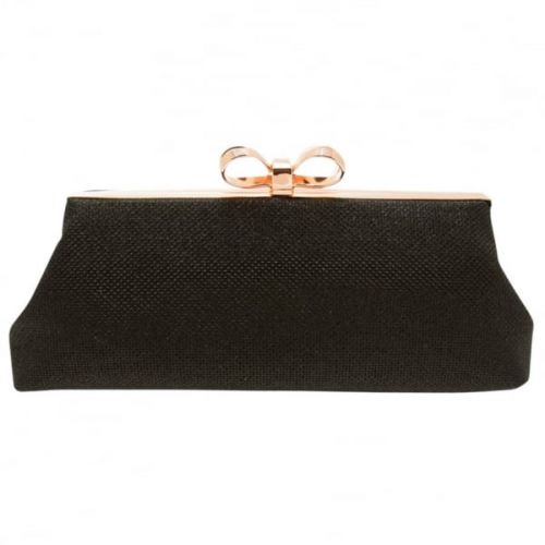 Womens Black Iirene Glitter Bow Clutch Bag 18571 by Ted Baker from Hurleys
