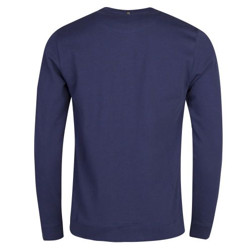 Mens Navy Loopback Crew Neck Sweat Top 26235 by Pretty Green from Hurleys