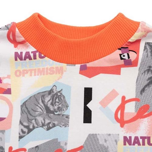 Girls Coral Red Collage Print Dress 107423 by Kenzo from Hurleys