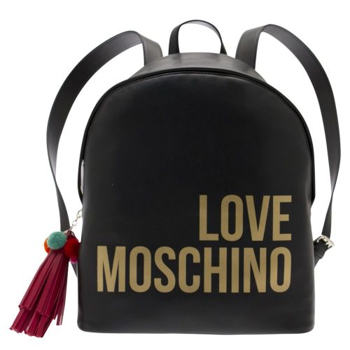 Womens Black Logo Backpack 21469 by Love Moschino from Hurleys