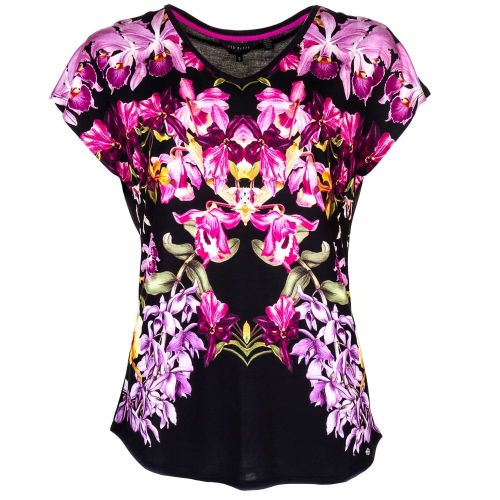 Womens Black Templi Lost Gardens S/s Tee Shirt 70138 by Ted Baker from Hurleys
