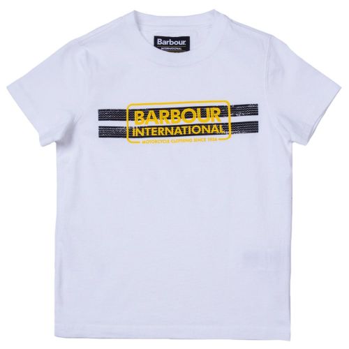 Boys White Tyre S/s Tee Shirt 65763 by Barbour from Hurleys