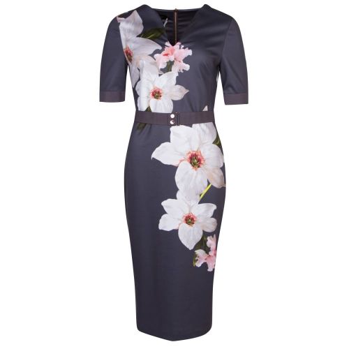 Womens Grey Bisslee Chatsworth Bloom Midi Dress 22749 by Ted Baker from Hurleys