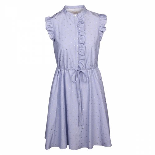 Womens White/Blue Beyonc Cotton Ruffle Dress 37333 by Ted Baker from Hurleys