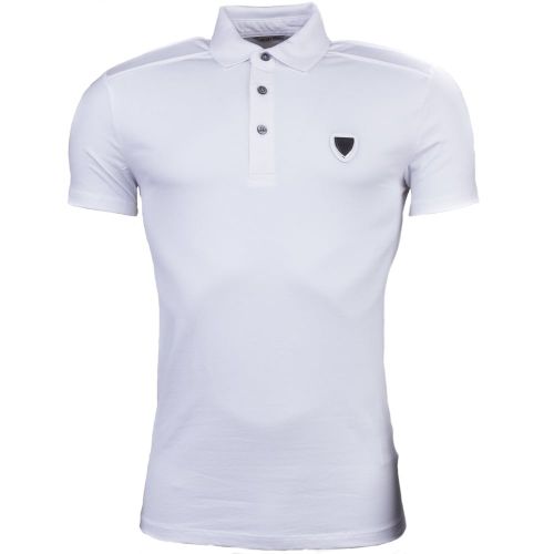 Mens White Silver Label Shield S/s Polo Shirt 65190 by Antony Morato from Hurleys
