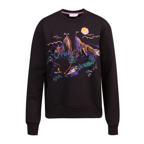 Womens Black Embroidered Sweat Top 74027 by PS Paul Smith from Hurleys