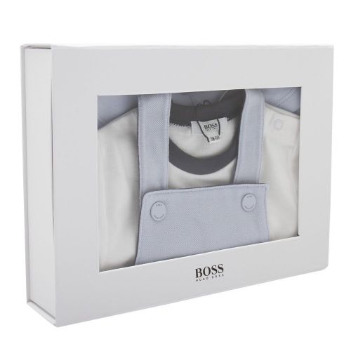 Baby Pale Blue Top & Dungaree Gift Set 87005 by BOSS from Hurleys