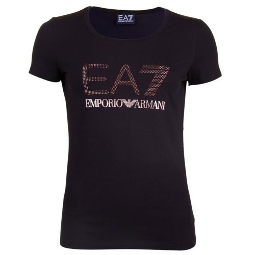Womens Black Train Logo Series S/s T shirt 11352 by EA7 from Hurleys