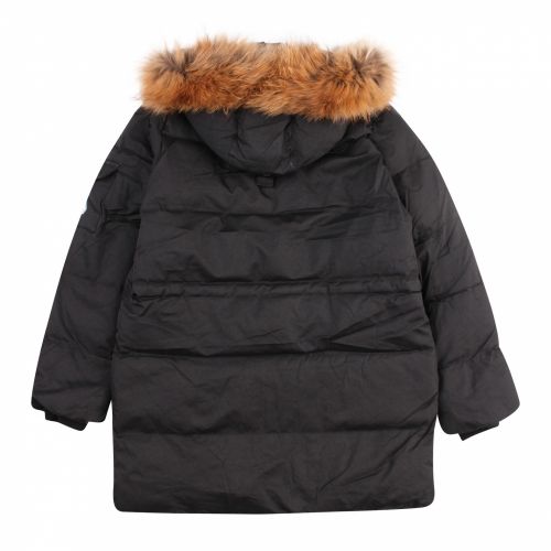 Boys Black Winston Fur Hooded Padded Coat 48954 by Pyrenex from Hurleys