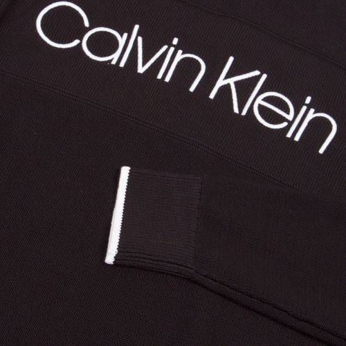 Mens Black Logo Crew Neck Knitted Jumper 52162 by Calvin Klein from Hurleys