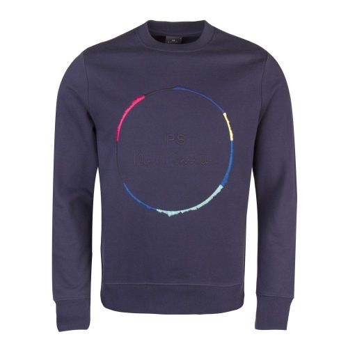 Mens Dark Navy Circle Logo Crew Sweat Top 27577 by PS Paul Smith from Hurleys