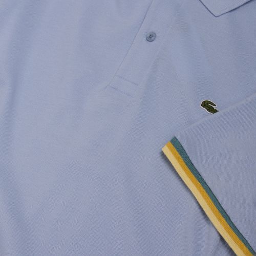 Mens Pale Blue Tape Detail Slim Fit S/s Polo Shirt 38546 by Lacoste from Hurleys