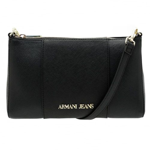 Womens Black Faux Saffiano Cross Body Bag 59087 by Armani Jeans from Hurleys