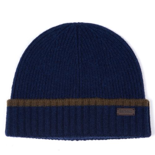 Mens Navy Cromer Beanie & Scarf Gift Set 47477 by Barbour from Hurleys