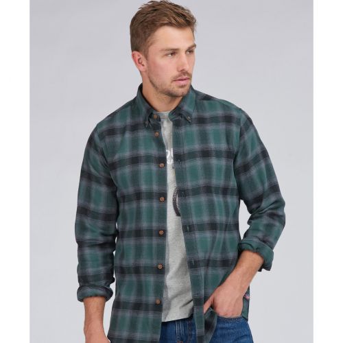 Mens Deep Green Joshua Check L/s Shirt 95583 by Barbour Steve McQueen Collection from Hurleys