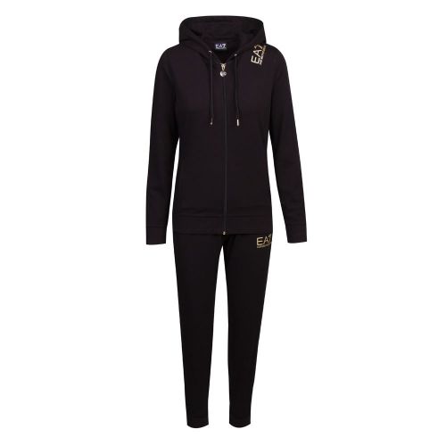 Womens Black Branded Hooded Tracksuit 86540 by EA7 from Hurleys