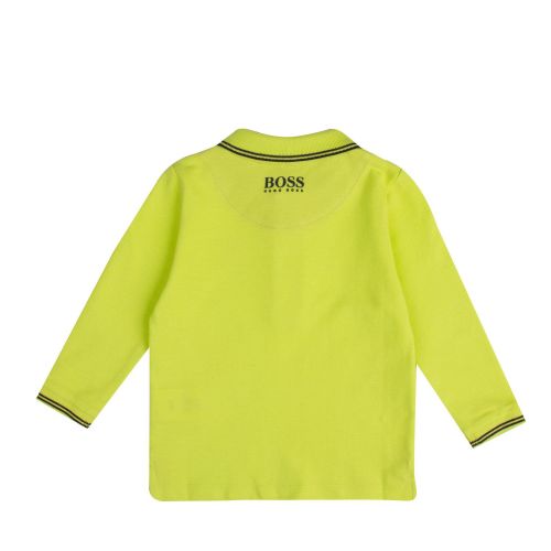 Toddler Lime Square Logo Tipped L/s Polo Shirt 75728 by BOSS from Hurleys