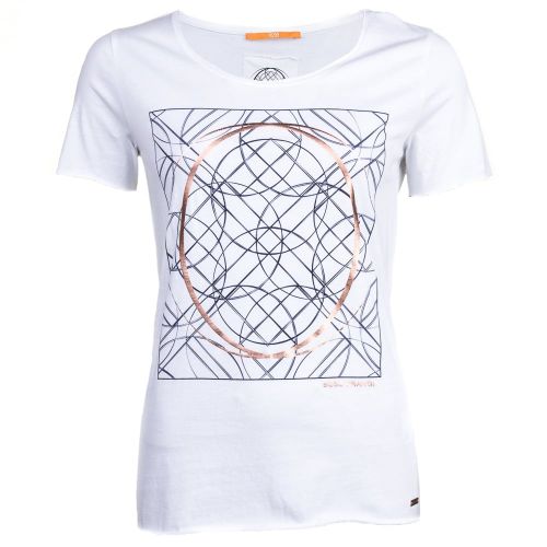 Womens White Graphic Print S/s Tee Shirt 68216 by BOSS Orange from Hurleys
