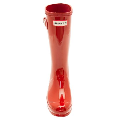 Original Kids Military Red Gloss Wellington Boots (12-4) 10652 by Hunter from Hurleys