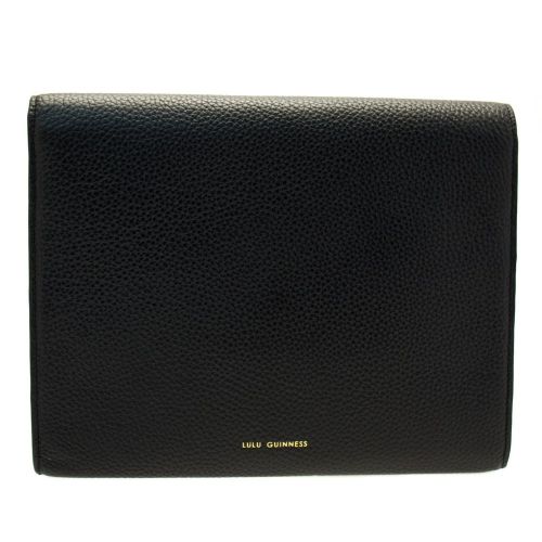 Womens Black Leila 50:50 Lip Leather Clutch Bag 66571 by Lulu Guinness from Hurleys