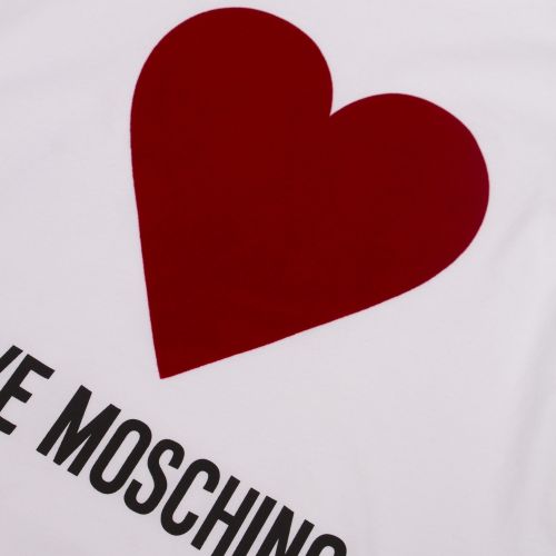 Womens Optical White Big Heart S/s T Shirt 43085 by Love Moschino from Hurleys