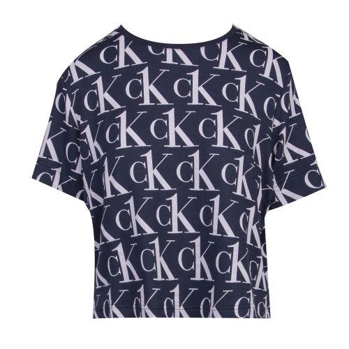 Womens Blue Shadow One Plush Print S/s T Shirt 101627 by Calvin Klein from Hurleys