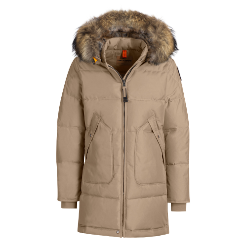 Girls Cappuccino Long Bear Fur Hooded Coat 80880 by Parajumpers from Hurleys