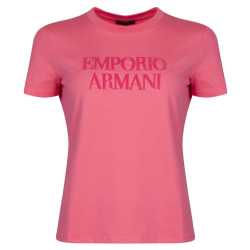 Womens Coral Branded S/s T Shirt 19858 by Emporio Armani from Hurleys