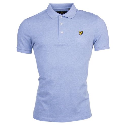 Mens Blue Marl S/s Polo Shirt 8775 by Lyle & Scott from Hurleys