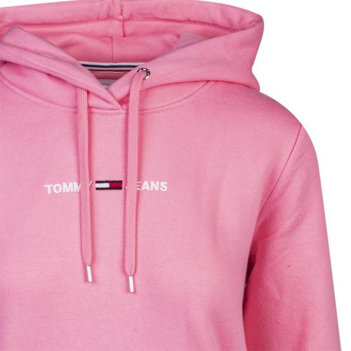 Womens The Fresh Pink Linear Logo Hoodie 103346 by Tommy Jeans from Hurleys