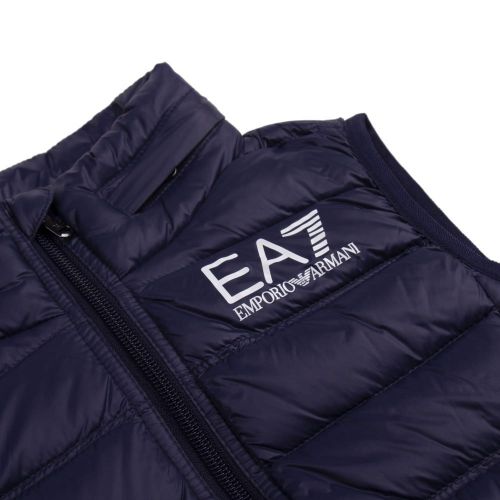 Boys Navy Branded Gilet 85282 by EA7 from Hurleys