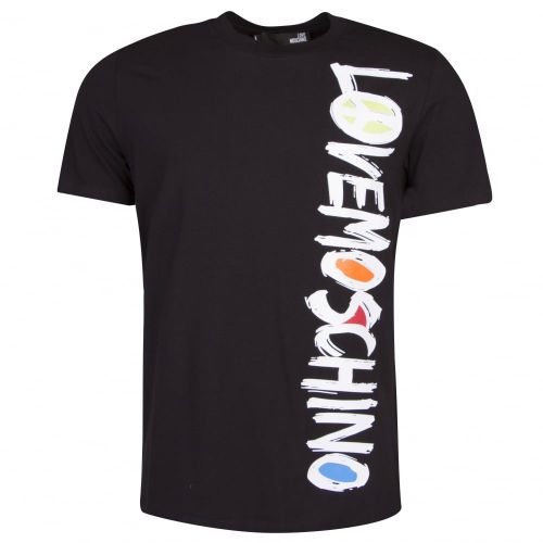 Mens Black Grafitti Logo Slim S/s T Shirt 21439 by Love Moschino from Hurleys