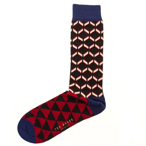 Mens Navy Cold Geo Socks 72057 by Ted Baker from Hurleys