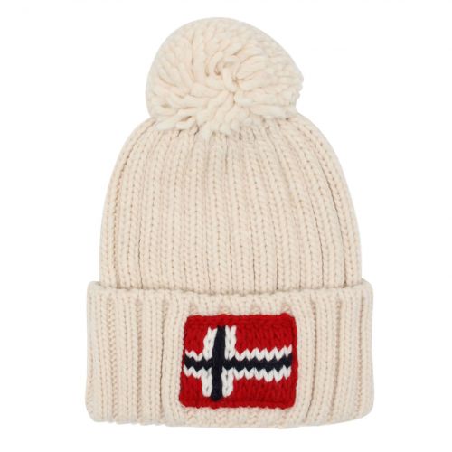 Mens White Semiury 3 Knitted Hat 77003 by Napapijri from Hurleys