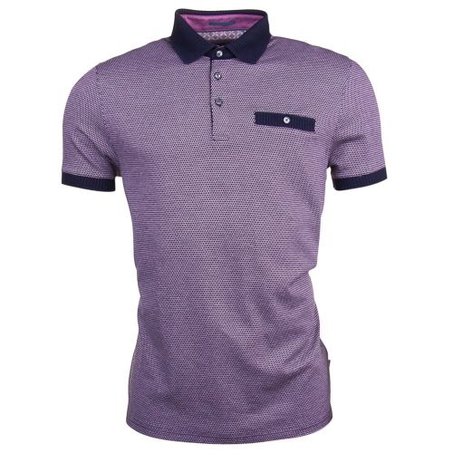 Mens Purple Eaast Jacquard S/s Polo Shirt 14199 by Ted Baker from Hurleys