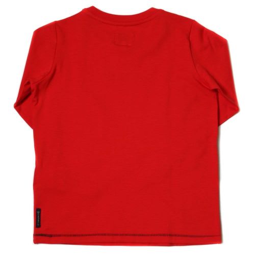 Boys Red Logo L/s Tee Shirt 73174 by Armani Junior from Hurleys