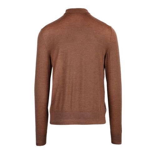 Mens Tan Wembley Knitted L/s Polo Shirt 98350 by Ted Baker from Hurleys