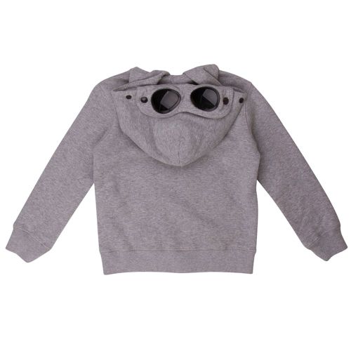 Boys Grey Melange Goggle Hooded Zip Sweat Top 13599 by C.P. Company Undersixteen from Hurleys