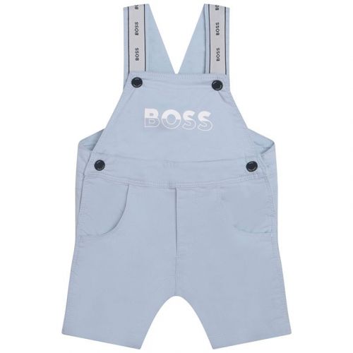 Baby Pale Blue Branded Dungarees 104576 by BOSS from Hurleys