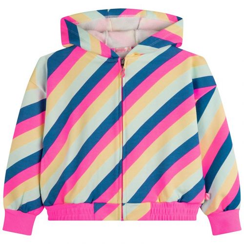 Girls Multicoloured Candy Stripe Hooded Zip Sweat Top 104400 by Billieblush from Hurleys