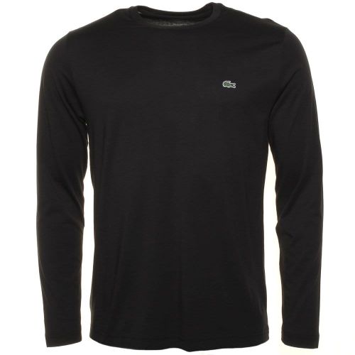Mens Black Classic Crew L/s Tee Shirt 73149 by Lacoste from Hurleys