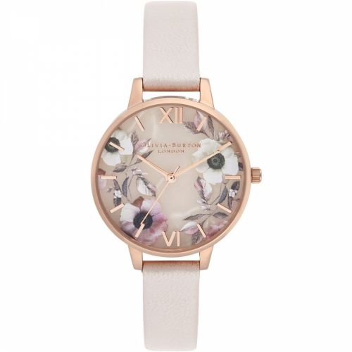 Womens Rose Quartz Pink & Rose Gold Semi Precious Watch 33889 by Olivia Burton from Hurleys