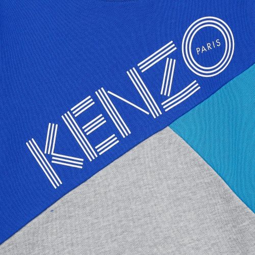 Junior Grey/Blue Logo Sport Sweat Top 36504 by Kenzo from Hurleys